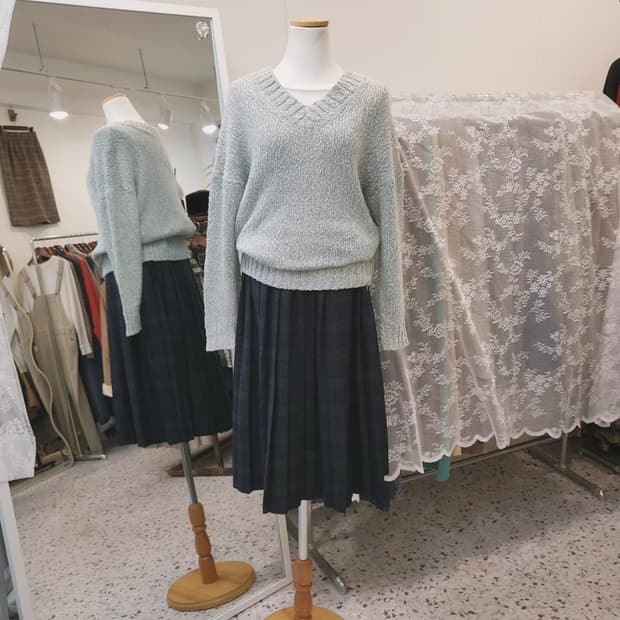 IENA 민트스카이 보카시 면니트