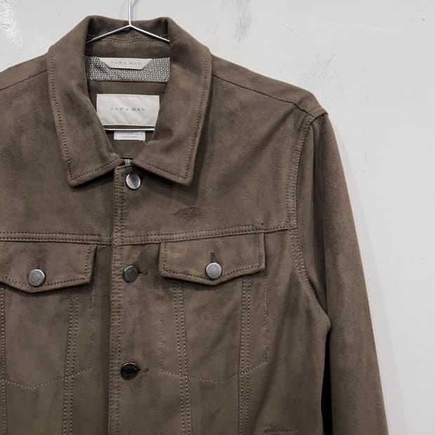 자라 맨즈 클래식 스웨이드 트러커 자켓