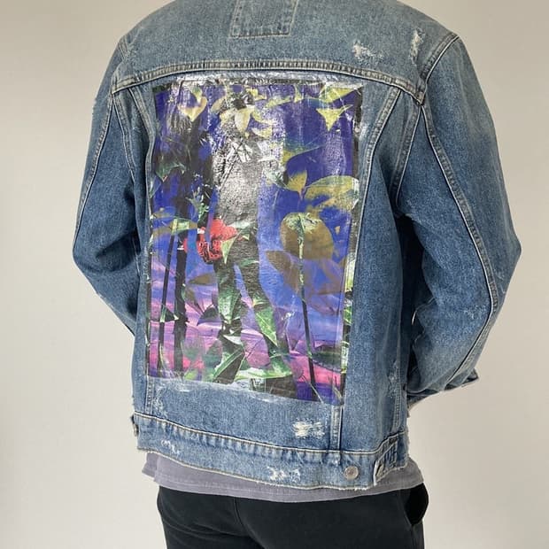 Zara 자라 프린팅 데미지 트러커 데님 자켓