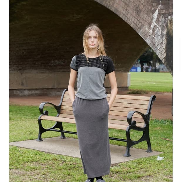 페스토 니트 롱 스커트(다크소일)