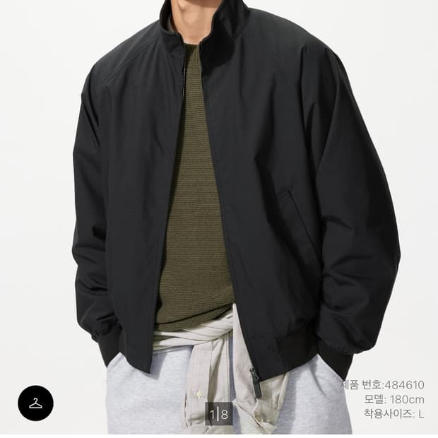 유니클로 해링턴 자켓 블랙 L