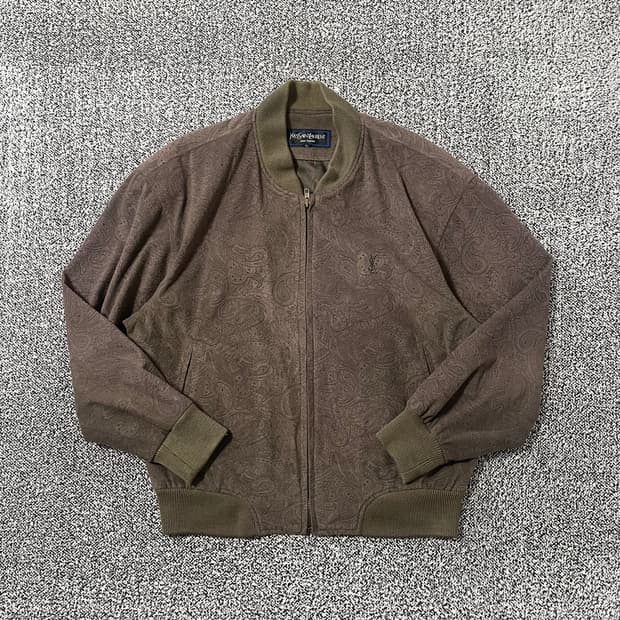 빈티지9. YSL 입생로랑 빈티지 페이즐리 패턴 스웨이드 블루종 자켓