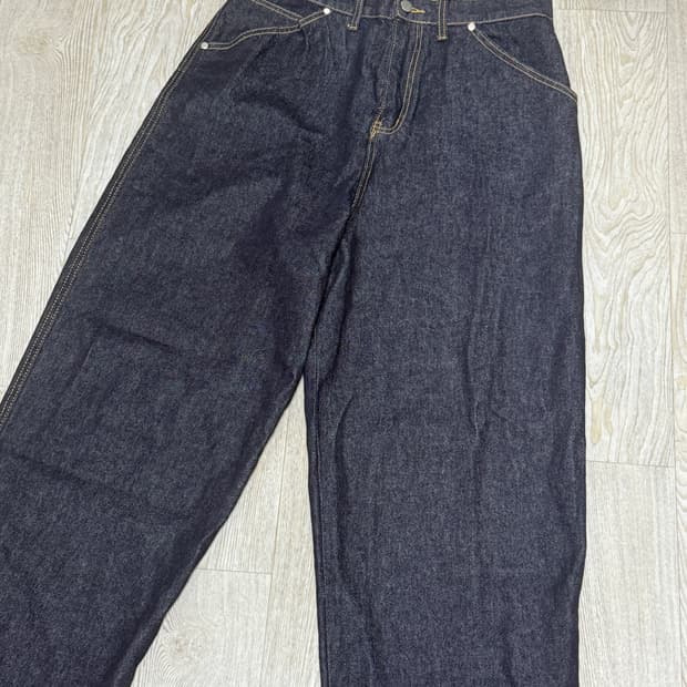 스웨이드 와이드 데님 L