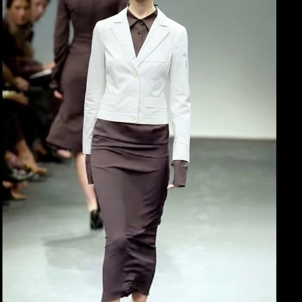 34/ 질샌더 2005 S/S 화이트 코튼 자켓