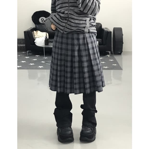 Hanae Mori checked midi skirt