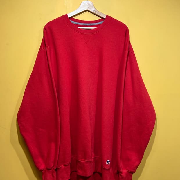 90s Fit 러셀 레드 빈티지 맨투맨(00s)