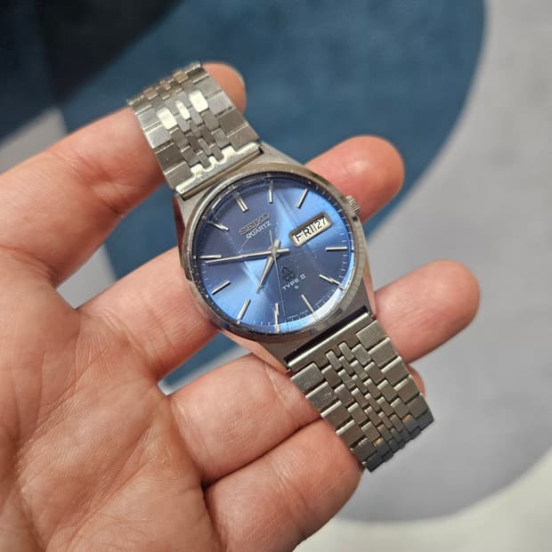 1977s 세이코 타입2 각유리 쿼츠 빈티지 시계