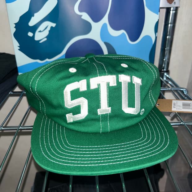 스투시 스투 아치 스트랩백 캡 그린 