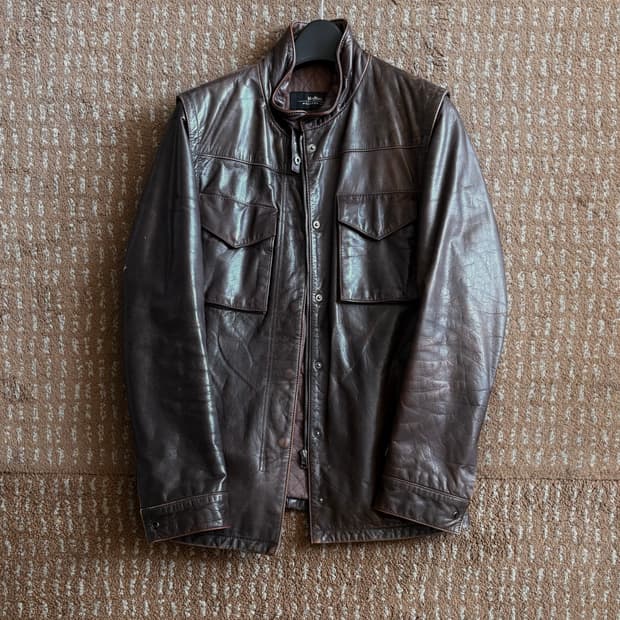 막스 마라 레더 사파리 베스트 - 자켓 (2way)