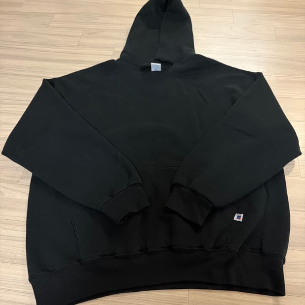 [XL] 90s 빈티지 러셀 후드 후디 블랙 russell USA