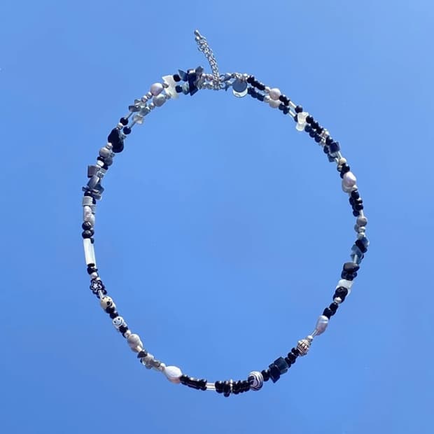 런디에스 블랙 잼스톤 네크리스 목걸이