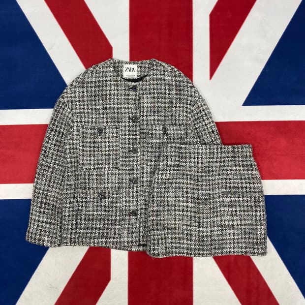 자라 트위드 셋업 상의 XS/하의M