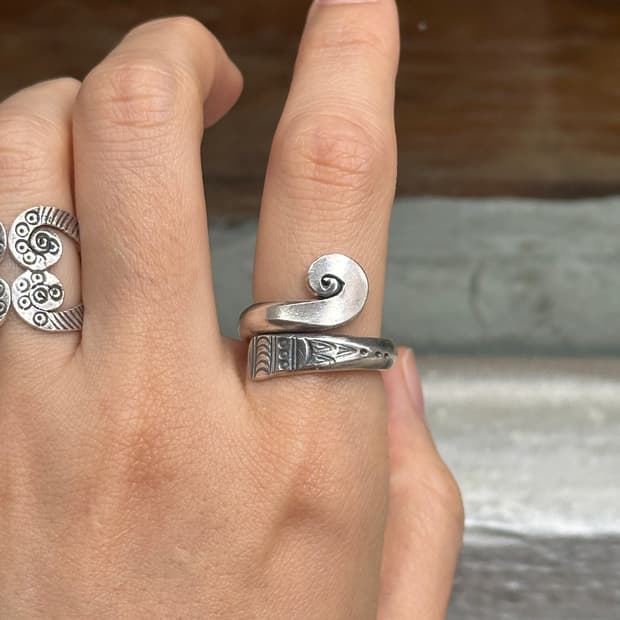 Tribal Spiral Curl Wrap Karen Silver Rin
