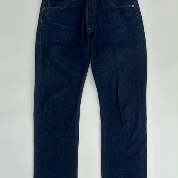 [34x32] 리바이스 501 스트레이트 인디고 생지 데님 팬츠