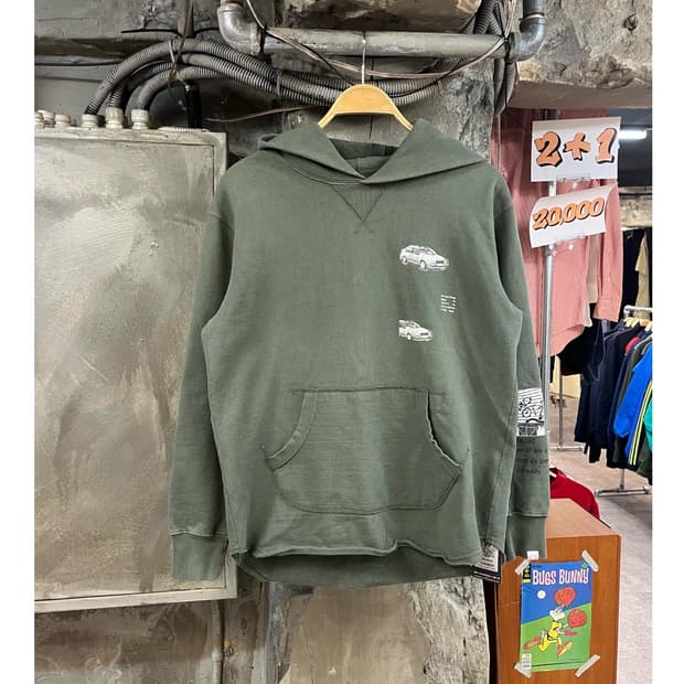 디스이즈네버뎃 OVER DYED BOXER 후드 카키 S #csz3338