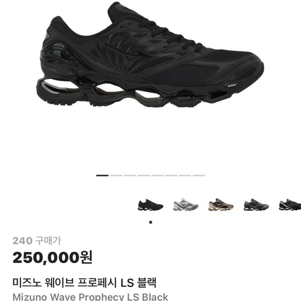 미즈노 웨이브 프로페시 LS블랙
