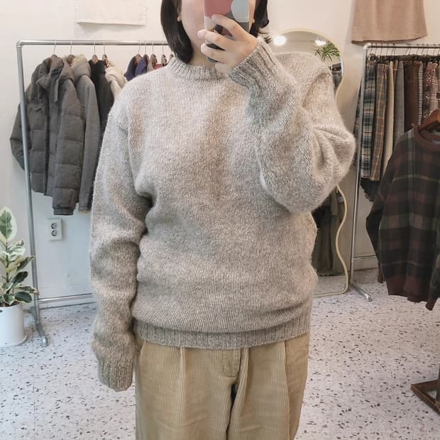 Seahole 뉴울 오트밀 스웨터 L