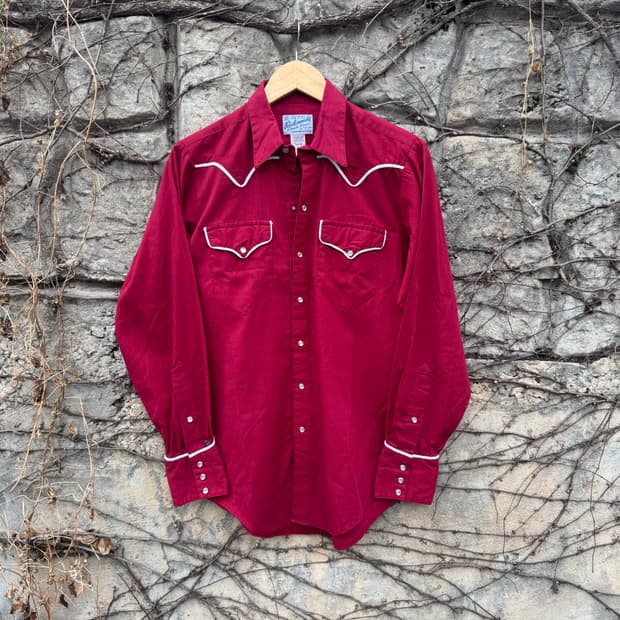 70~80s 락마운트 빈티지 요크라인 웨스턴 셔츠 m