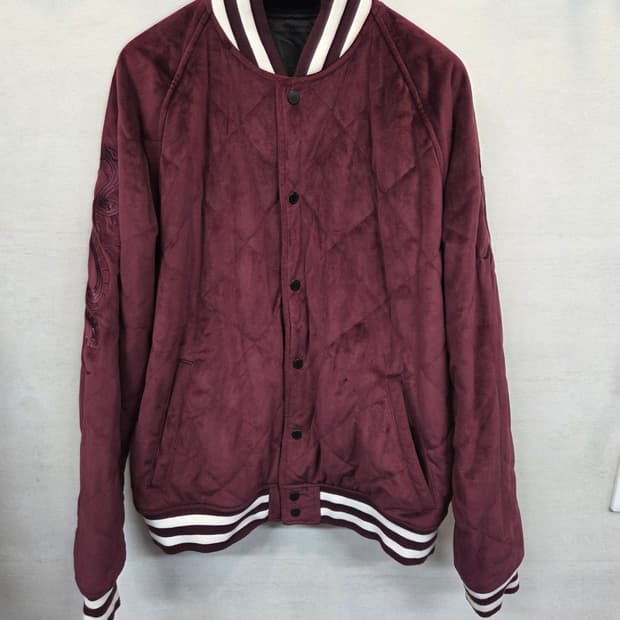 리바이스 스네이크 스컬 자수 리버시블 벨벳 스카쟌 자켓 m