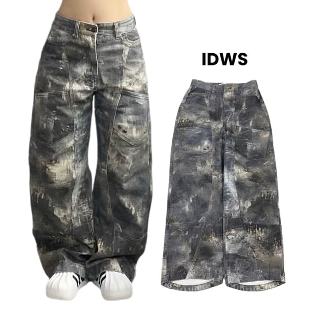 IDWS 아이돈워너셀 카모플라쥬 와이드 카고팬츠