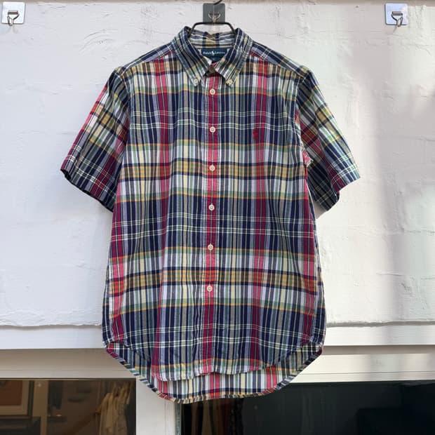 Ralph Lauren 랄프로렌 반팔 버튼다운 체크셔츠 주니어 M