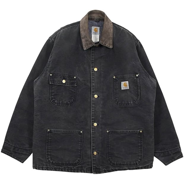 1990s USA 칼하트 C01 블랙 초어 코트 자켓 빈티지 미국제