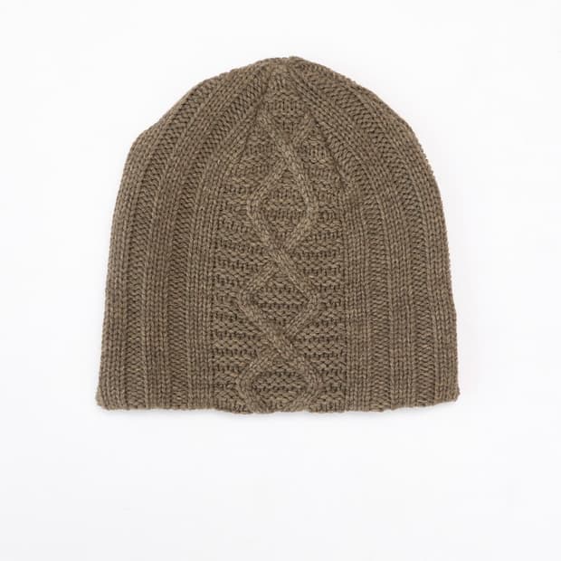 해칭룸 자카드 빅 비니 카키