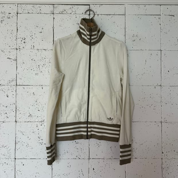 우먼M 아디다스 벨벳 트랙탑 저지 크림