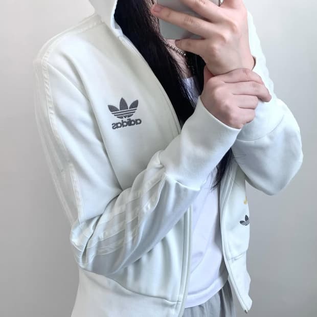 Adidas 아디다스 크림아이보리 후드 져지 