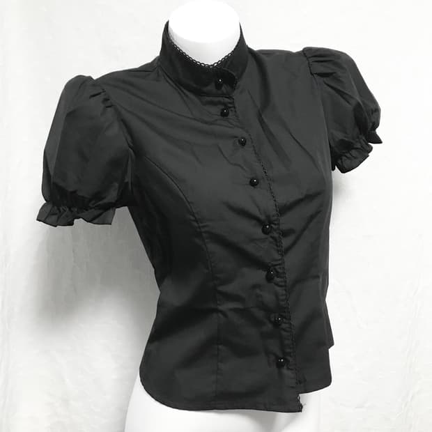 빈티지 bodyline 바디라인 고스 펑크 차이나 퍼프 셔츠 블라우스