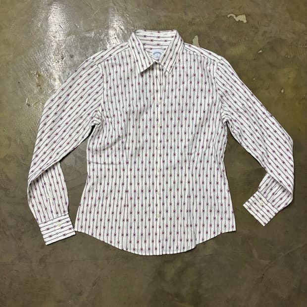 Brooks Brothers 수피마 코튼 로프 프린트 셔츠
