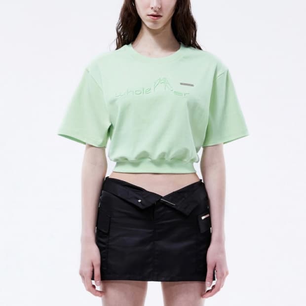 자수 밴딩 크롭탑 (mint)