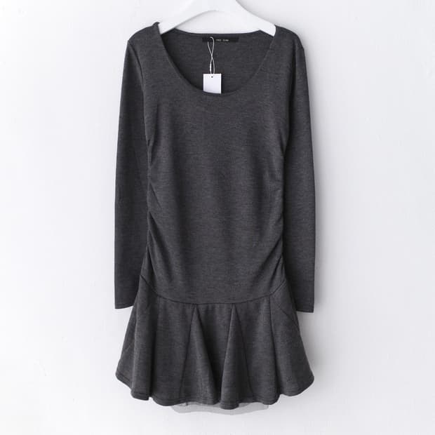 shirring flared one-peice