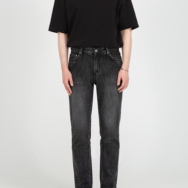 브랜디드 1981 크롭진 흑청 데님팬츠 32 사이즈