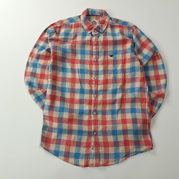 CK364 S 디젤 00s 코튼린넨 깅엄체크 셔츠 남방