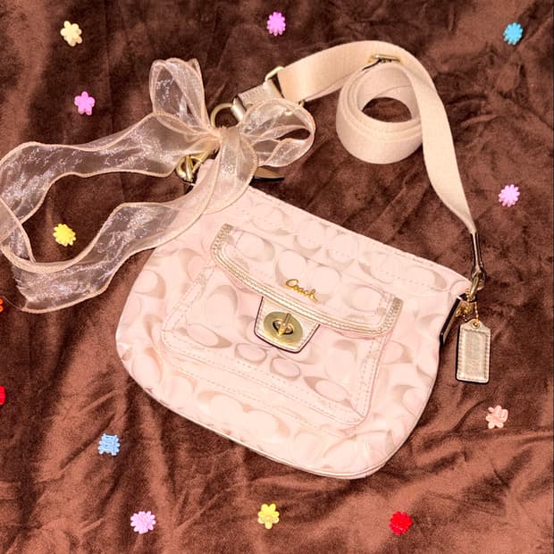 🌸페어리) Coach 코치 시그니처 크로스숄더백 소프트핑크