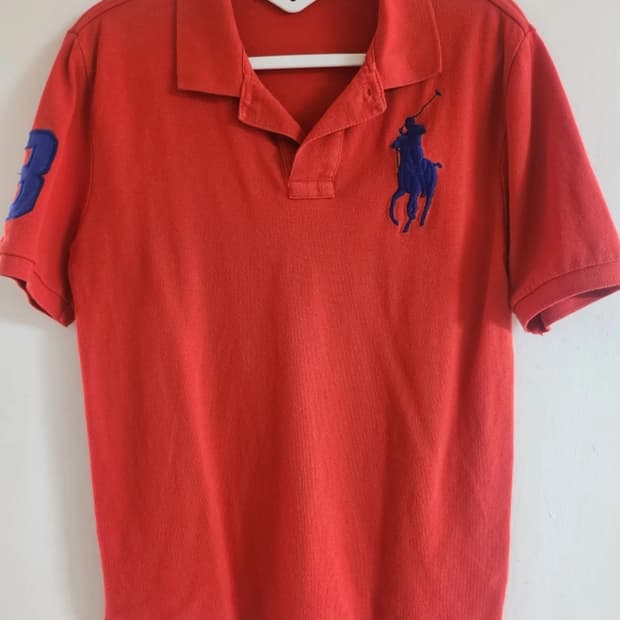 폴로 랄프로렌 레드 반팔 셔츠,90,,,95