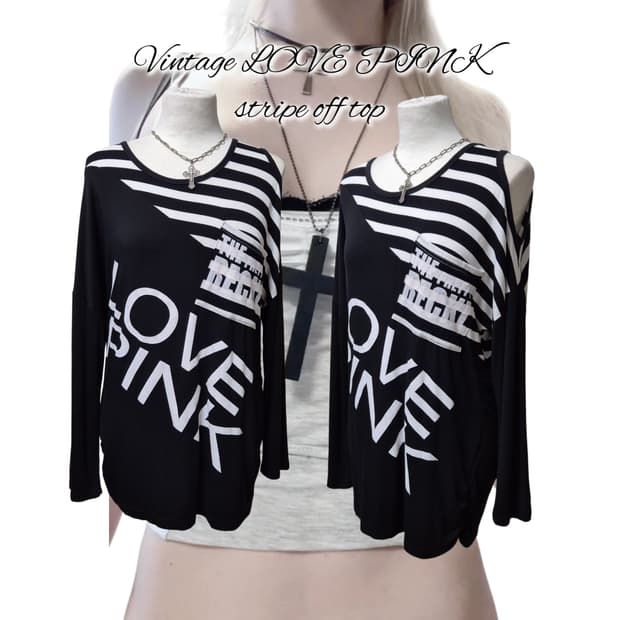Vintage LOVE PINK stripe off top