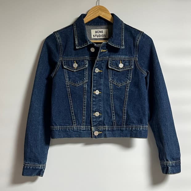 아크네스튜디오 크롭 중청 데님 청자켓 S