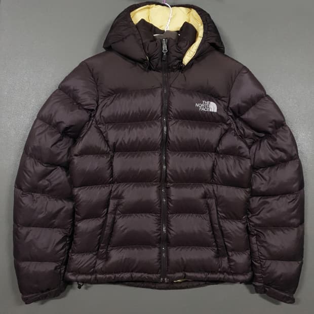 여성 M (85) 노스페이스 눕시 2 구스다운 후드 패딩 점퍼 브라운