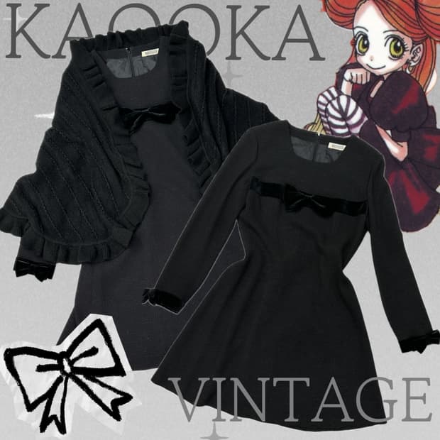 🖤슈슈룬 쇼콜라 블랙갸루 케이프 코디세트🖤망토 리본 지뢰계 원피스 