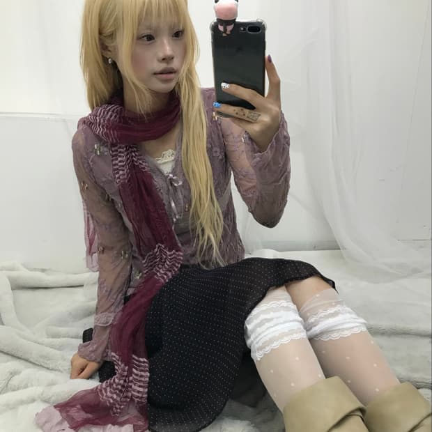 𝜗𝜚퍼플 플라워 레이스 페어리 코디set 𝜗𝜚 
