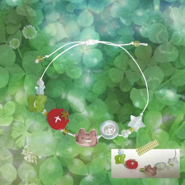 모리걸🌿토마토 냥이 팔찌🍅🐈 핸드메이드