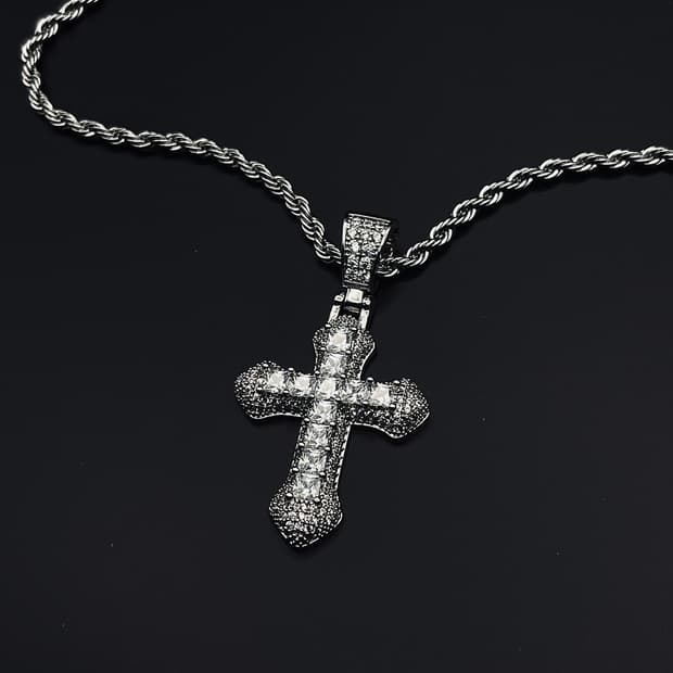 pcr053 Glow the cross cubic necklace