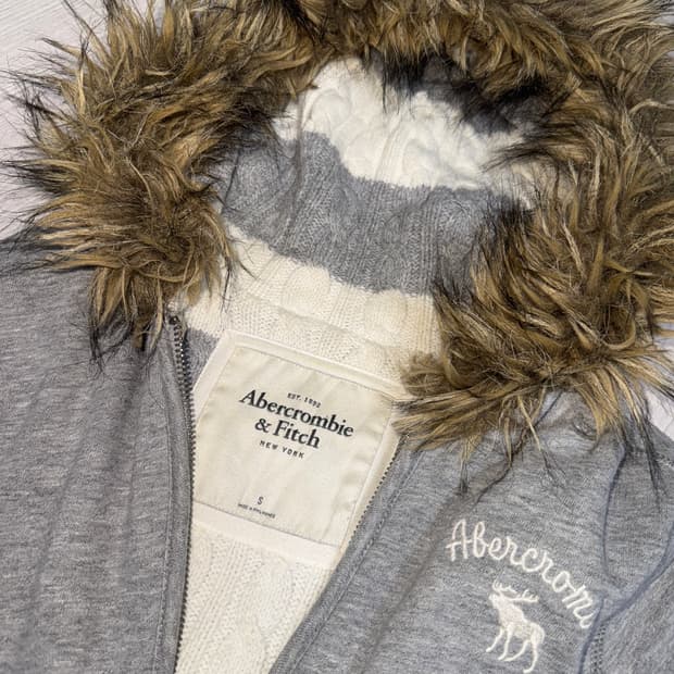 아베크롬비 울프죠 후드집업 그레이