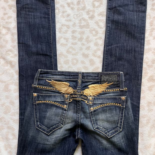 Robin's jean Gold wing cubic denim pants