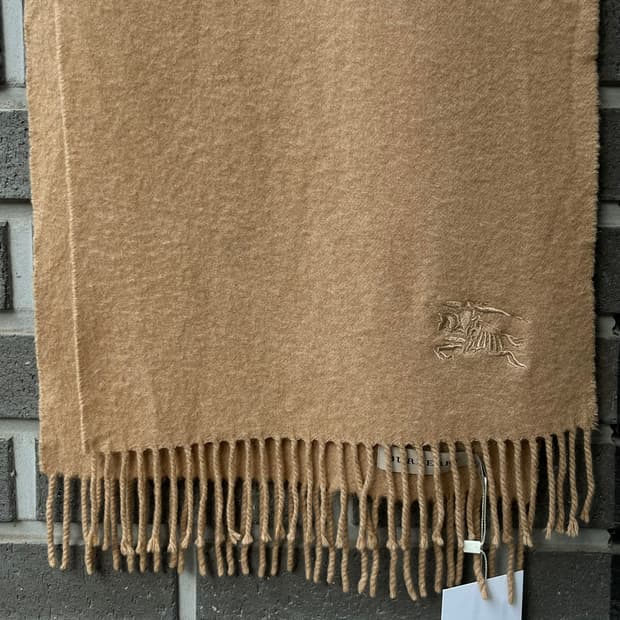 BURBERRY 버버리 캐시미어 로고 머플러 베이지