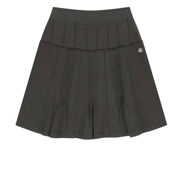FLOWER PINTUCK SKIRT CHARCOAL