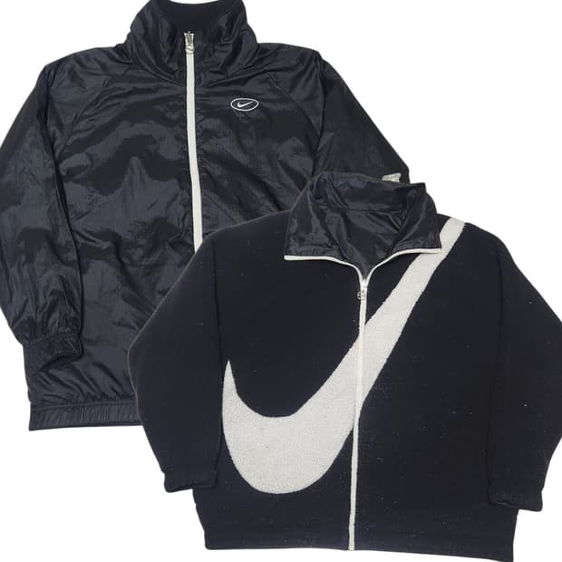 나이키 양면 후리스 바람막이 자켓 빅로고 빅스우시