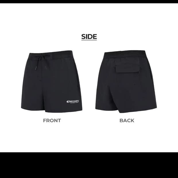 디스커버리 노출밴드형 여성 보드숏 (BLACK) 수영복